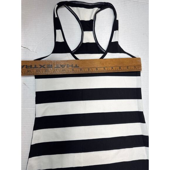 Lululemon Cool Racerback Steep Stripe Black Horizontal Athleisure Size 2 Approx - Picture 2 of 4